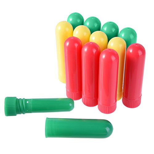 eBoot 24 Sets Ätherisches Öl Aromatherapie Röhren Inhalator Sticks Leer Nasen Inhalatoren und 2 Stück Polyethylen Pipette, 6 Farben - 6