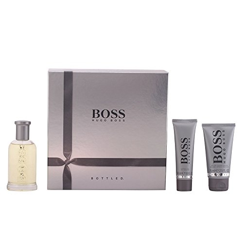 Hugo Boss BOTTLED Gift Set for Men 100ml (3.3 Fl.Oz) EDT Spray, 75ml (2.5 Fl.Oz) After Shave Balm, 50ml (1.6 Fl.Oz) Shower Gel