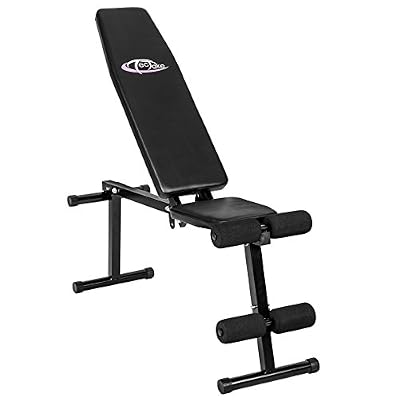 TecTake Banc d’haltérophilie réglable inclinable exercice | dossier réglables en 5 positions | surface d’assise réglable en 4 positions | (LxlxH) 119 x 34 x 129 cm