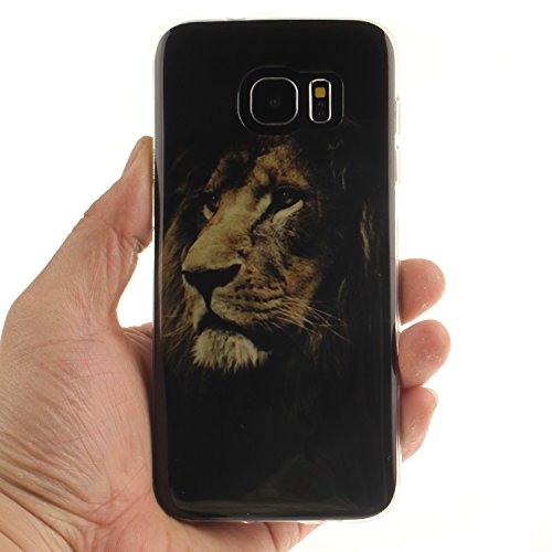 Galaxy S7 Edge Hülle,Galaxy S7 Edge Case [Scratch-Resistant] , Cozy Hut Galaxy S7 Edge Ultra Slim Perfect Fit Der König der Löwen Design Muster Malerei TPU Clear Transparent Protective back Hülle Hüllen Beschützer Haut Case Tasche Schutz Etui Schutzhüllen Hülle Case for Samsung Galaxy S7 Edge – Löwe - 4