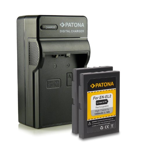 PATONA Chargeur   2x Batterie EN-EL2 pour Nikon Coolpix 2500   3500   SQ