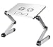 Produktbild Ständer Laptop Betttisch, faltbar für Laptop mit Tablett von USB Ventilation Kühlung Silver Notebook Laptop Ständer Tisch Kühler - 2 Lüfter - Aluminium - Ausklappbare Ebenen