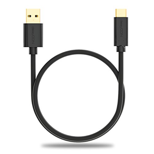 deleyCON 1m USB Kabel / Stecker Typ 3.1 / C auf A / USB 2.0 Speed / Ladekabel Datenkabel / für z.B. Smartphone / PC / Notebook / Ladegerät – Schwarz - 4