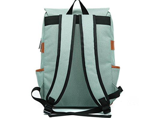 xibeitrade Vintage Rucksack Reise Casual College Leinwand Daypacks grün - 3