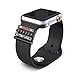 Produktbild Sunbona für Apple Watch Armband Band 38 mm, Weiche Silikon Love Diamond Sparkle Classic Stack Personalisieren Sports Armband Ersatz Handschlaufe Damen Herren Geschenke schwarz