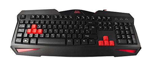 Mars Gaming MCP1 - Combo Gaming de Teclado y Rat  n  12 Teclas Multimedia  Iluminaci  n led roja  Teclas Gaming Rojo  Layout ES  Sensor   ptico 2800 dpi  6 Botones Gaming 