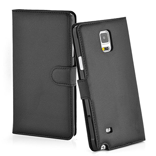 Cadorabo – Book Style Hülle für Samsung Galaxy NOTE 4 – Case Cover Schutzhülle Etui Tasche mit Standfunktion und Kartenfach in PHANTOM-SCHWARZ - 7