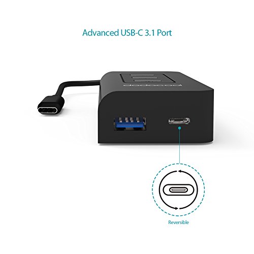 [Ultra dünn und leicht]dodocool USB C Super Speed 4 Port USB 3.0 Hub mit Power Delivery PD USB Typ C Eingang Ladeanschluss für Apple neue MacBook/MacBook Pro - 4