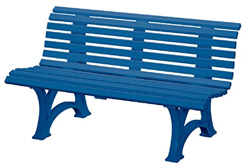Preisvergleich Produktbild Sitzbank / Gartenbank 3er Design: Helgoland, Länge 150cm, blau (hochwertiger Kunststoff, Parkbank Made in Germany)