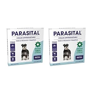 Zotal Parasital Collar Antiparasitario de 58 cm para Perros Pequeños y Medianos Pack de 2 – Repelente de Pulgas, Garrapatas y Mosquitos – Protege a tu Mascota Durante 6 Meses – 100% Natural