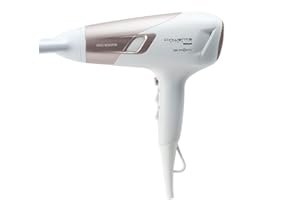 ‎ROWENTA Rowenta Studio Dry Glow Haartrockner, 2100 Watt, Föhn mit Diffusor für Locken, 3 Temperatur- und 2 Geschwindigkeitsstufen, Ionenfunktion, Kaltlufttaste, weiß/roségold, CV5830