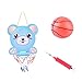 Produktbild LIOOBO Cartoon Cub Muster Wand Montiert Anhebbare Mini Basketballkorb Spielzeug Bälle Basketball mit Ball und Nadelpumpe für Kinder Kinder (Sky-Blue)