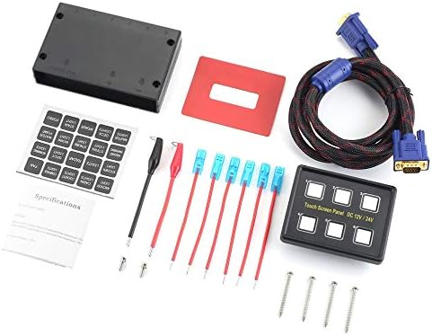 Waterproof Marine Boat Caravan RV Rocker Switch Panel LED Circuit Breaker 12V 6 Gang Overload Protection Anti-corrosion