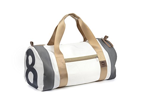Preisvergleich Produktbild 360° Grad Pirat Weekender,weiss, Zahl grau, Gurt beige