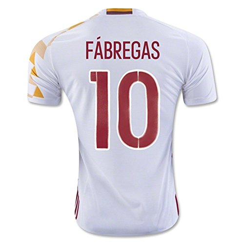 2016 2017 UEFA Euro Cup Spanien 10 Cesc Fabregas Away Fußball Fußball Trikot in weiß Medium Weiß – weiß