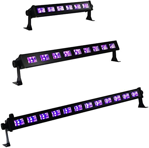 YomyRay Black Light UV Bar Lighting Glow Neon Stage Lighting 6 LEDs 18 Watts Sound Activated Control Using For Party decorations Halloween Christmas Festival Club disco DJ light