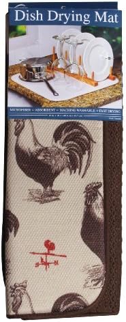 Envision Home Farmhouse Rooster Microfiber Dish Drying Mat, 16-Inch by 18-Inch by Envision Home