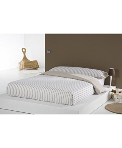 Preisvergleich Produktbild ES-TELA - Set Bettbezug gestempelt Linie * 136 - lila 180 y 200 cm