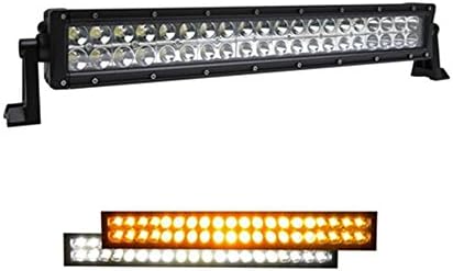JVJ 21.5" Inch 120w Amber White Stroboflash Flashing LED Work Light Bar Flood Spot Off Road Lamp 4wd Driving with a Remoter Controller