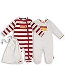 The Essential One - 2 Pack Unisex Baby Sleepsuits - Slogan - Red White