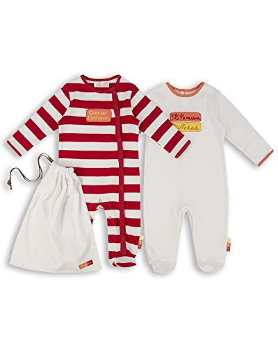 The Essential One - 2 Pack Unisex Baby Sleepsuits - Slogan - Red White - Newborn - ESS154