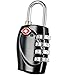 Produktbild Gearmax® 4 Stelliges Digital TSA-Vorhängeschloss Zahlenschloss für Gepäck, Tasche, Koffer (Schwarz)
