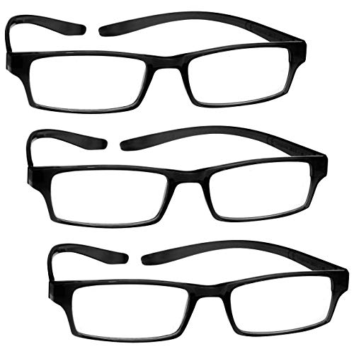 The Reading Glasses Company Black Neck Specs Readers Value 3 Pack Mens Womens Spring Hinges RRR20-1 +2.50