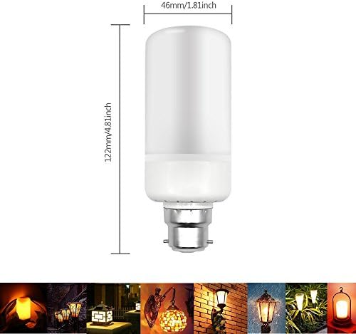 iropro 99 LED B22 Flame Fire Effect Decorative Bulb Light Simulated Nature Corn Decoration Lamp for Home Garden Party Christmas Halloween Festival New Year Décor Warm Orange Color 5W 700 Lumen