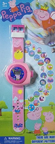 Electronic wrist worn cartoon projector with time and date functions (Pegga Pig)