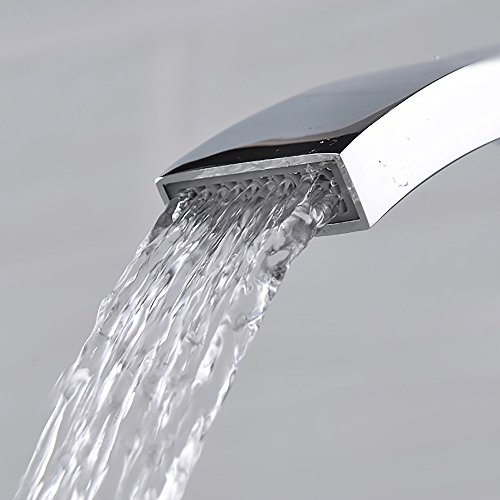 Homelody Chrom Wasserfall Armatur Bad Wasserhahn Einhebel Mischbatterie Badarmatur Waschtischarmatur Waschbeckenarmatur Einhebelmischer Waschtischbatterie für badzimmer - 6