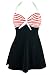 MiYang Vintage Sailor Pin Up Swimsuit One Piece Skirtini Cover Up Swimdress XL Black (red striped)