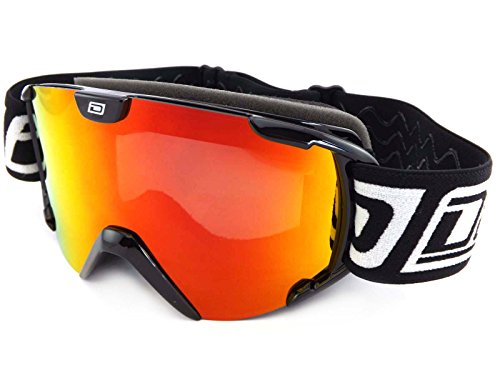 Dirty Dog Kids Chlidrens JNR STAMPEDE ski snow Goggles Black with Red Mirror Lens 54180