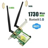 Breite Kompatibilität und Sicherheit: Kompatibel mit Windows10, funktioniert mit PCI Express X1, X4, X8, X16 Slot. Diese Karte unterstützt erweiterte Sicherheit einschließlich 64/128 WEP, WPA / WPA2 und WPA-PSK / WPA2-PSK (TKIP / AES), die effektiv und effizient die drahtlose Umgebung des Benutzers schützen.