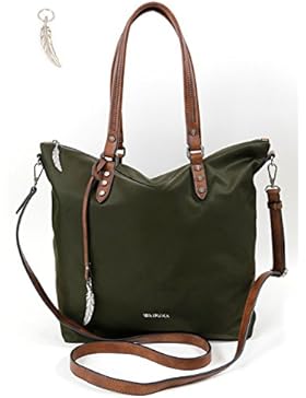 Handtasche von Waipuna aus hochwertigem Nylon mit Schlüsselanhänger