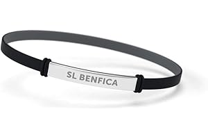 Sport Lisbonne et Benfica Pulseira Fashion Preta Júnior pour Mulher et Criança - Pulseira en silicone et Aço Inox - Apoie ou Benfica com um - Produit officiel - SLB