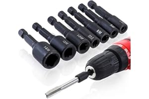 HONFITAT ExcLent 7 Stück M4-M14 Adapter für Gewindebohrer 1/4 Zoll (6,35 cm), Sechskantschaft, M4-M14, Adapter, für elektrische Bohrmaschine