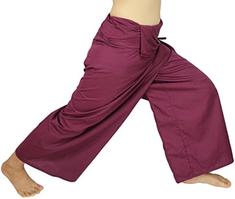 Rosina's Unisex Fisherman Trouser 100% Cotton Baggy Jumbo Plus Size Casual Yoga (AF Dark Purple)