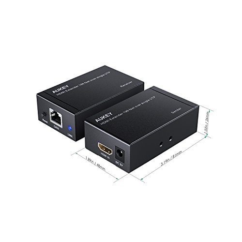 AUKEY HDMI Extender 1080P über Single RJ45 CAT5e CAT6 Ethernet Kabel 60M HDMI Verlängerung mit Sender + Empfänger unterstützt PC / DVD / PS4 / Laptop / Satellit Box und mehre Geräte - 6