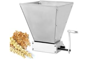 DAIJIUBU Macinino manuale per grano per orzo, macina per malto regolabile, in acciaio inox, senza base in alluminio e senza valvola di controllo)