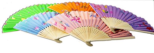 Fächer 50 Stück Bambusfächer Handfächer Dekofächer Bunt