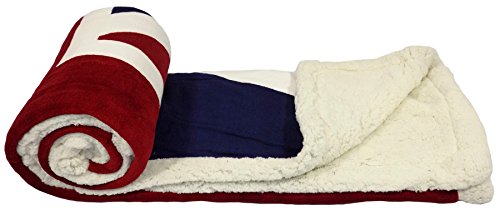 Rapport Union Jack Flagge Print Super Soft Fleece Decke Bett Sofa Überwurf, Rot/Weiß/Blau - 2