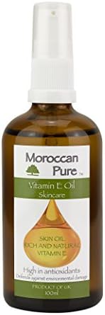 Moroccan Pure Cold Pressed Premium Vitamin E Oil For Skin | Face | Anti Oxident | Natural Organic and High Qualitty | Reduces Wrinkles &amp; Lightens Dark Spots Which Leaves Your Skin More Youthful | Glass Bottle 100ml