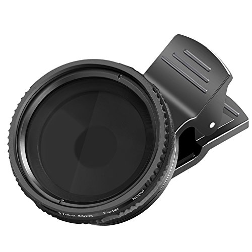 Neewer 37mm angeklammerter ND 2-400 Handy-Objektiv-Filterset: Einstellbare Neutral Density Filter mit Telefonklemme fÃ¼r iPhone/Samsung/HTC/Motorola/iPad und andere Smartphones