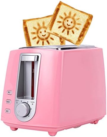 2 Slice Toaster Automatic Multi-Functional Breakfast Soil Driver For Thawing, Heating, Barbecue, Baking , pink