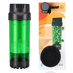 QANVEE Plastic Fluidized Moving Bed Filter Bubble Bio Media Reactor with Air Stone and Sponge Filter for Aquarium Fish Tank (LH-600)