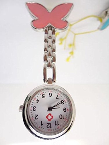 Lyuboov Sister cardiofrequenzimetro orologio da infermiera orologio al quarzo Butterfly Theme Pink