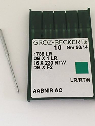 Groz Beckert 16X231Leather, DBX1LR Size 90/14 Industrial Sewing Machine Needles Packet of 10
