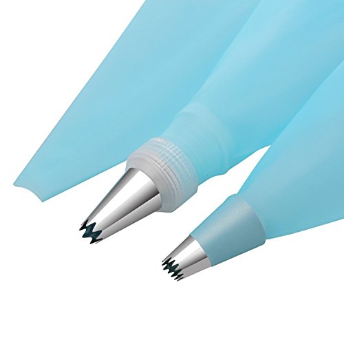 Spritzbeutel,Thsinde 56 Spritztüllen Russisch Edelstahl Spritztülle Set Torten Tüllen mit 12tlg. 12 inch Spritzbeutel 1tlg,2 -farb Adapter - 3