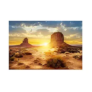 HEEPDD Aquarium Poster, Sun and Desert Style Fish Tank Terrarium Background Poster Thicken PVC Adhesive Static Cling Wallpaper Sticker(9141cm)