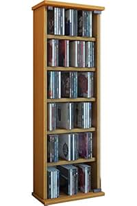 VCM Regal DVD CD Rack Medienregal Medienschrank Aufbewahrung Holzregal
